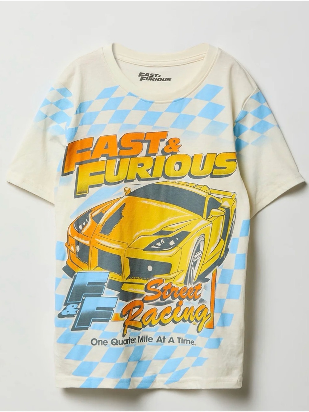 Too Fast Yellow & Blue Street Racing Kids Tee